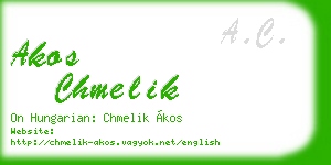 akos chmelik business card